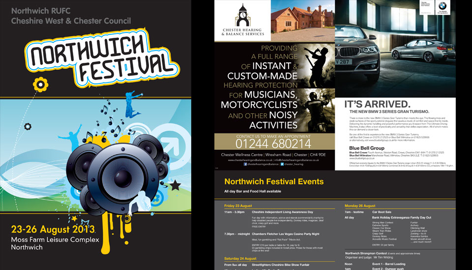 Northwich Festival programme and video designed, filmed and editied by Don Allen, Sense Not Logic.