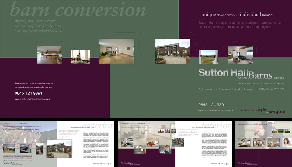 Cheshire Barns Partnership, brochure, signage and advertising designed by Don Allen, Sense Not Logic.