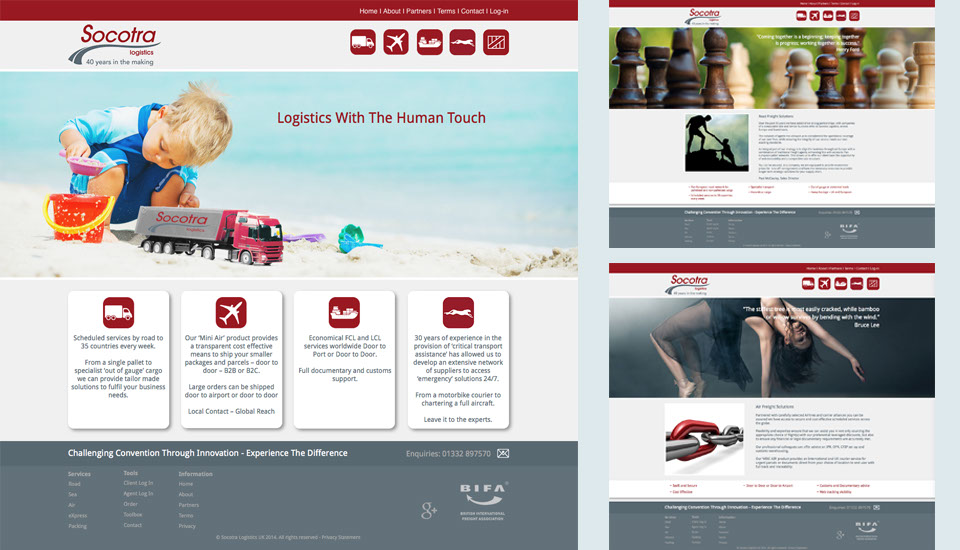 Soscotra Logistics UK Limited brand messaging and website designed and developed by Don Allen, Sense Not Logic