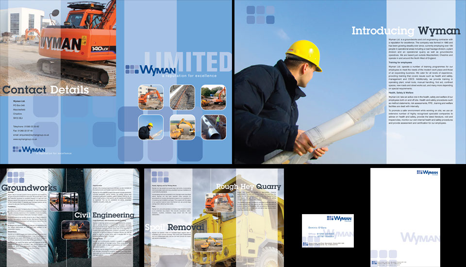 Wyman Group brand development, brochure and stationery designed by Don Allen, Sense Not Logic